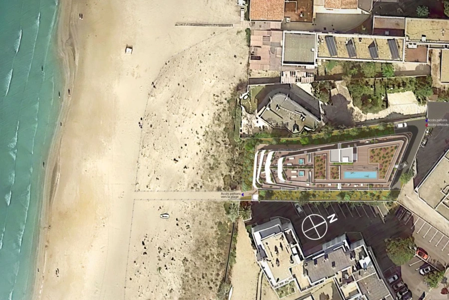 Le bâtiment Romance en vue aériene.